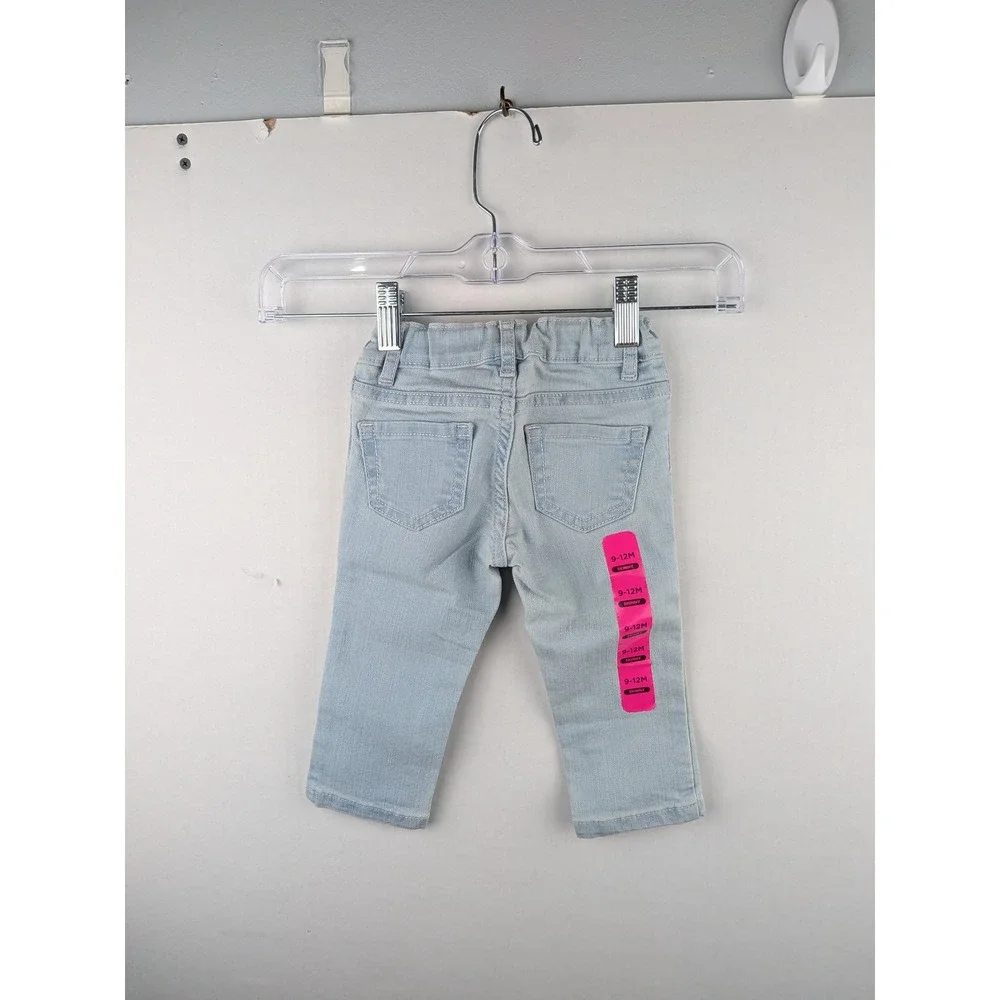The Childrens Place Skinny Jeans Light Wash Denim Adjustable Waist 9-12M NWT